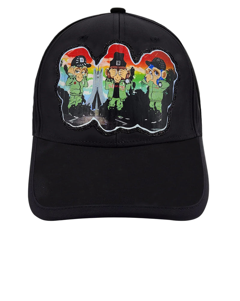 REDFILLS PATCH THREE MONKEYS FULL BLACK 2.0 CAP