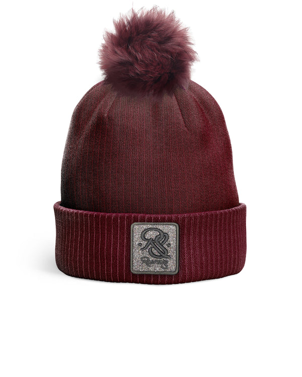 REDFILLS BURGUNDY POMPOM BEANIE