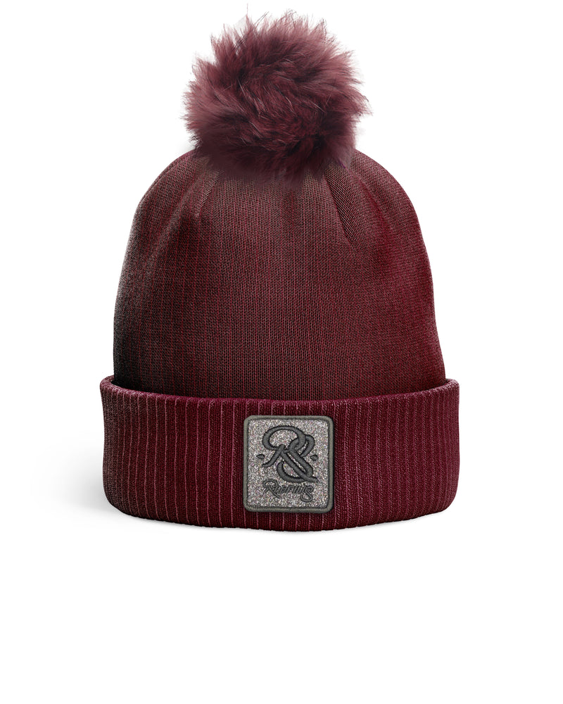 REDFILLS BURGUNDY POMPOM BEANIE