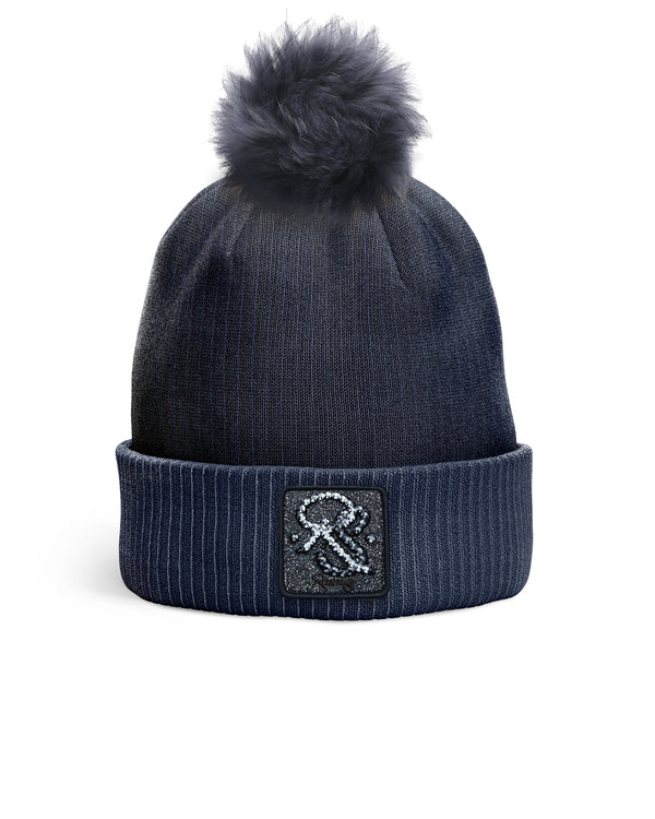 REDFILLS NAVY RS ICE POMPOM BEANIE