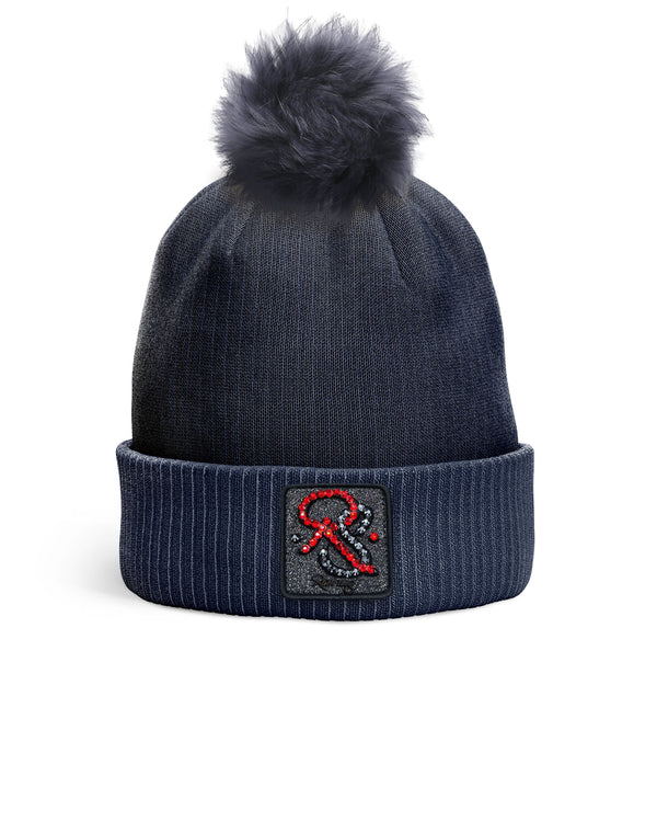 REDFILLS NAVY RS RUBY POMPOM BEANIE