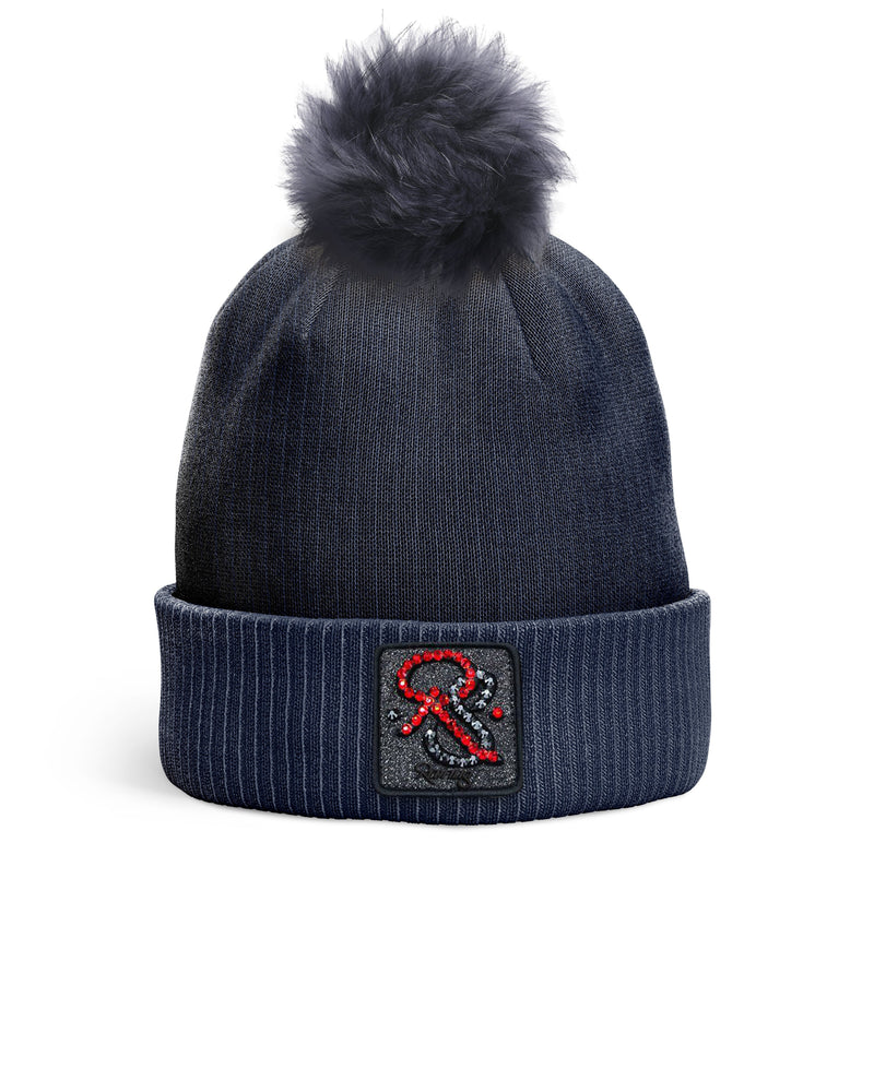 REDFILLS NAVY RS RUBY POMPOM BEANIE