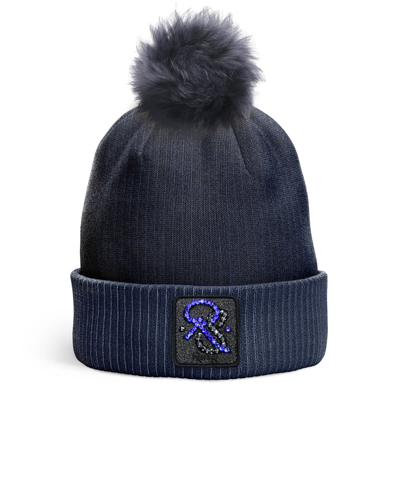 REDFILLS NAVY RS SAPPHIRE POMPOM BEANIE