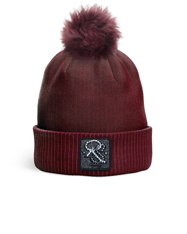 REDFILLS BURGUNDY RS ICE POMPOM BEANIE