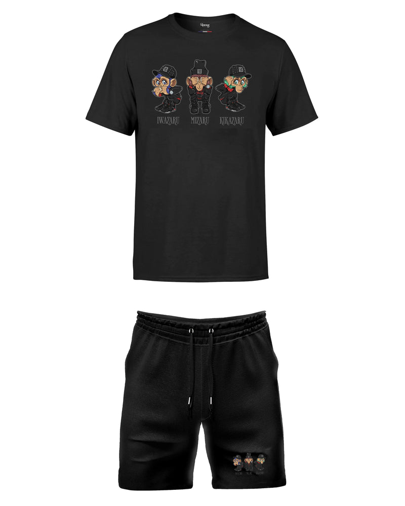 PACK REDFILLS TEE-SHIRT SHORT 3 SINGES FULL BLACK