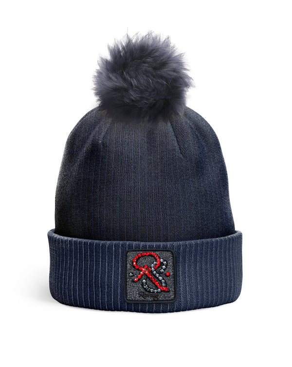 REDFILLS NAVY RS RUBY POMPOM BEANIE