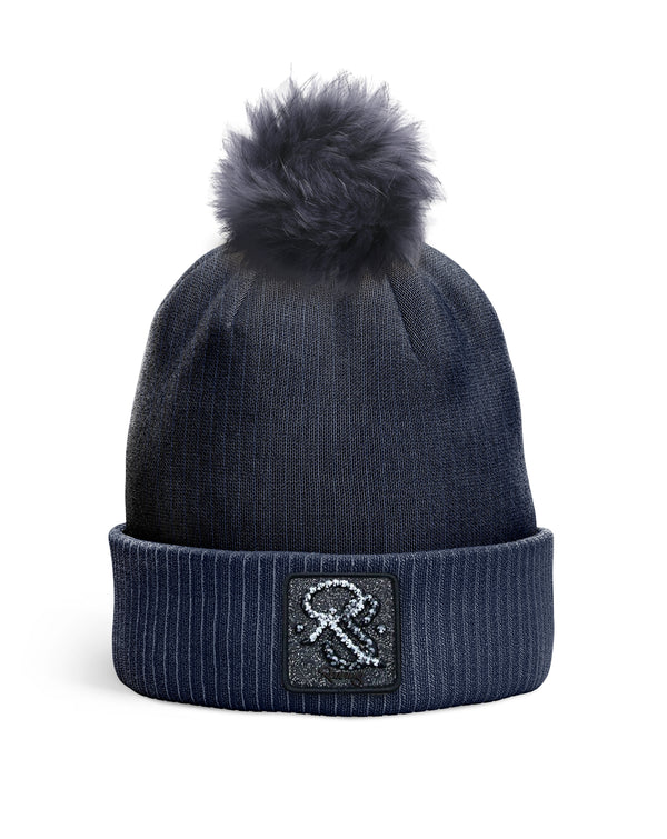 REDFILLS NAVY RS ICE POMPOM BEANIE
